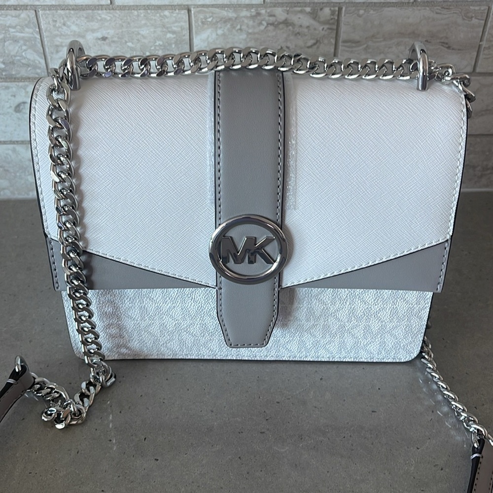 Michael Kors Saffiano Leather Crossbody Bag with Chain Strap